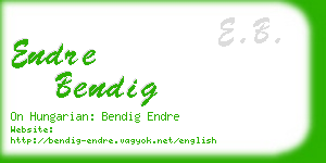 endre bendig business card